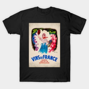 Retro poster - pub - vintage - france wine - T-Shirt